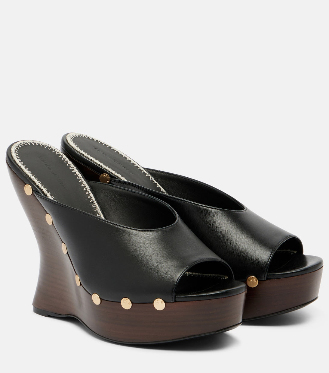 Magda Butrym - 115 studded leather wedge mules