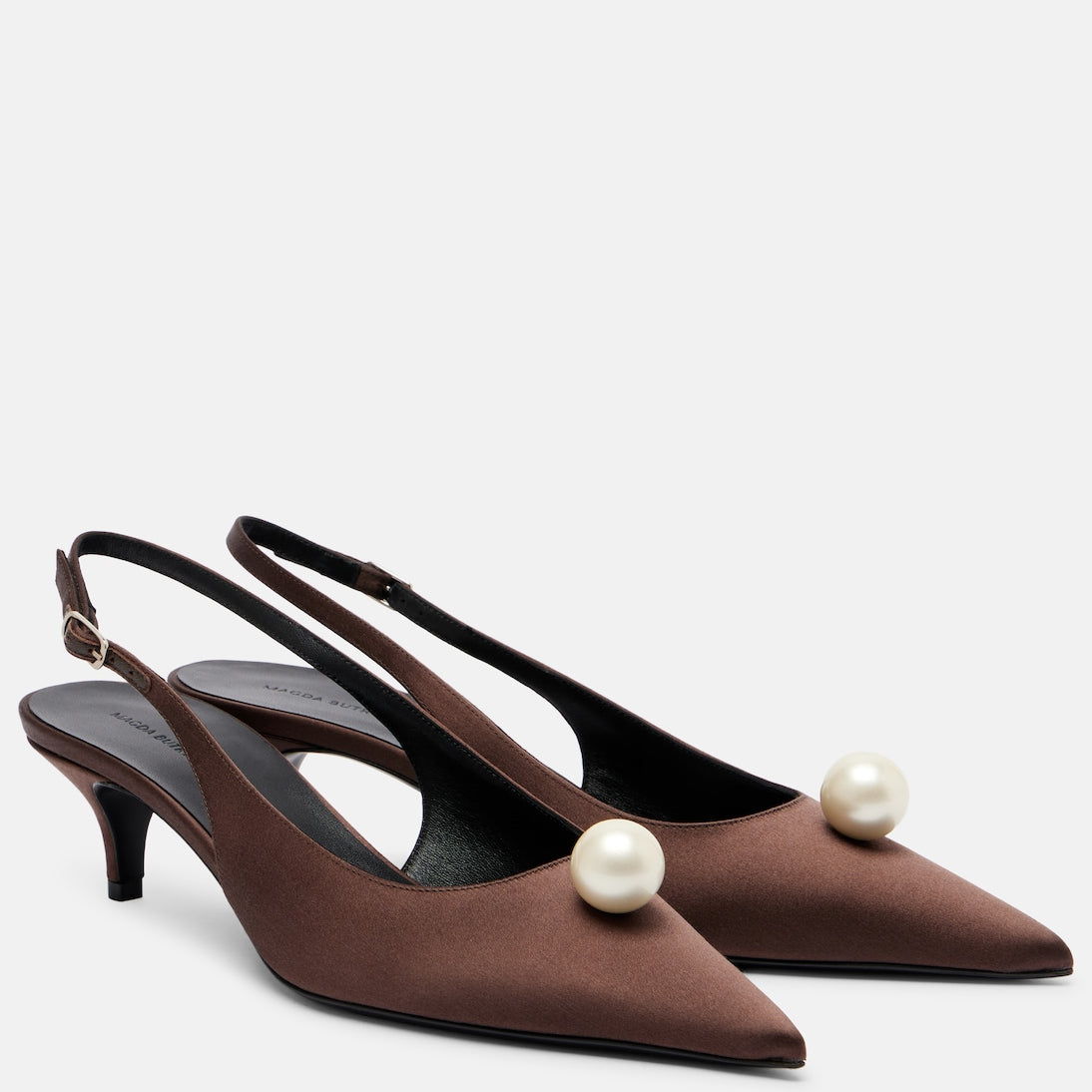 Magda Butrym - Embellished satin slingback pumps