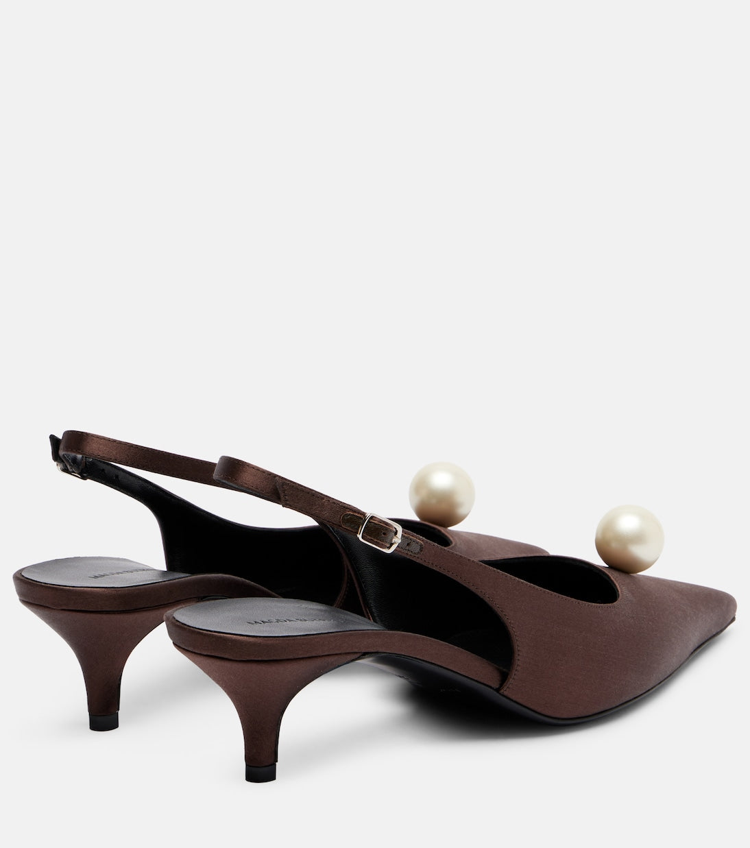 Magda Butrym - Embellished satin slingback pumps