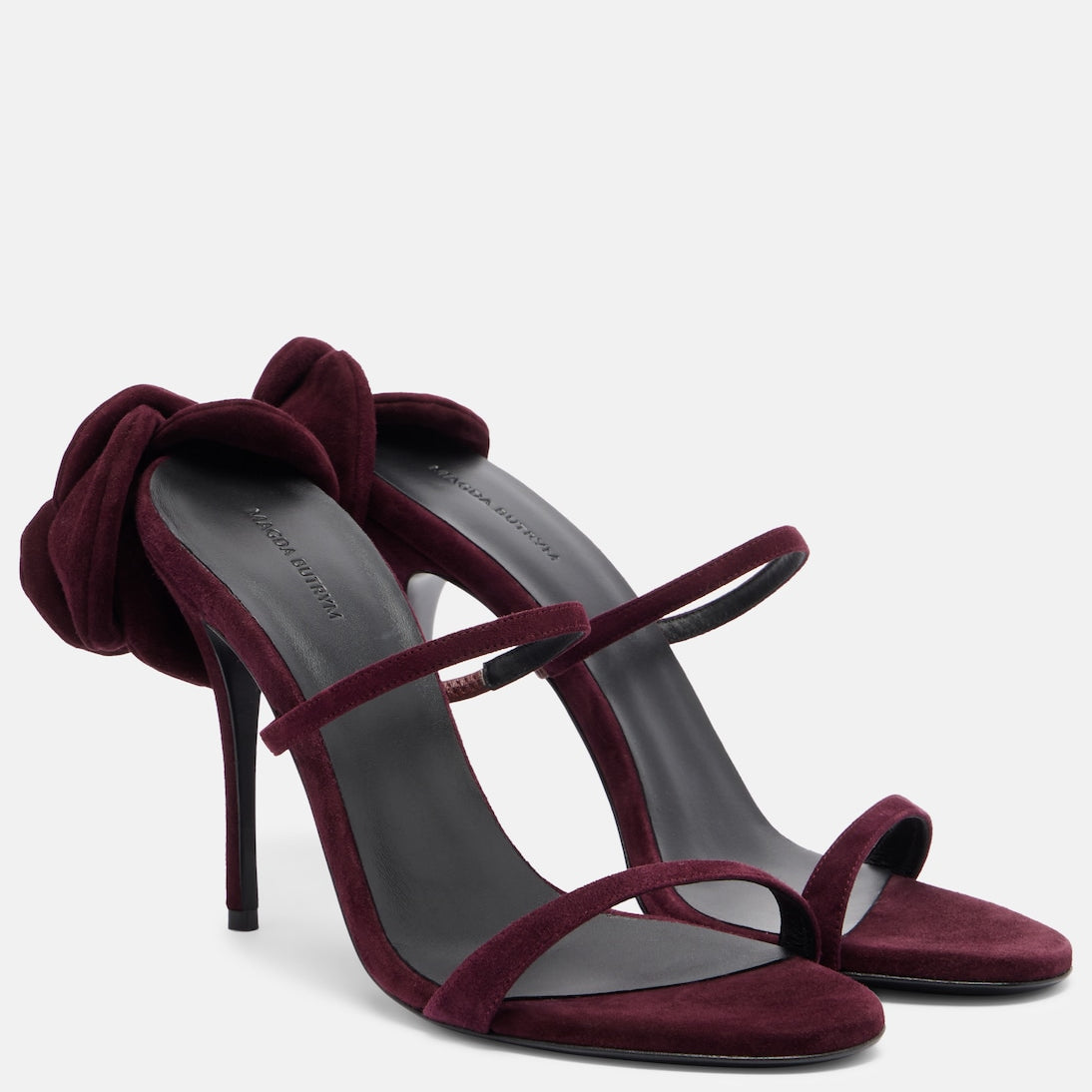 Magda Butrym - Floral-appliqué suede mules