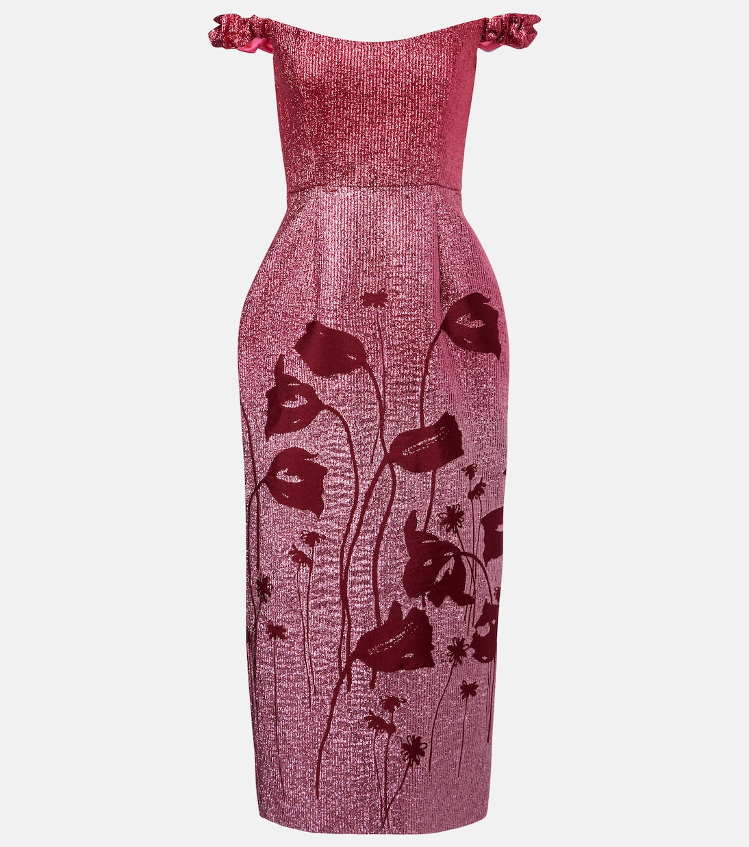 Markarian - Amina floral lamé corset dress