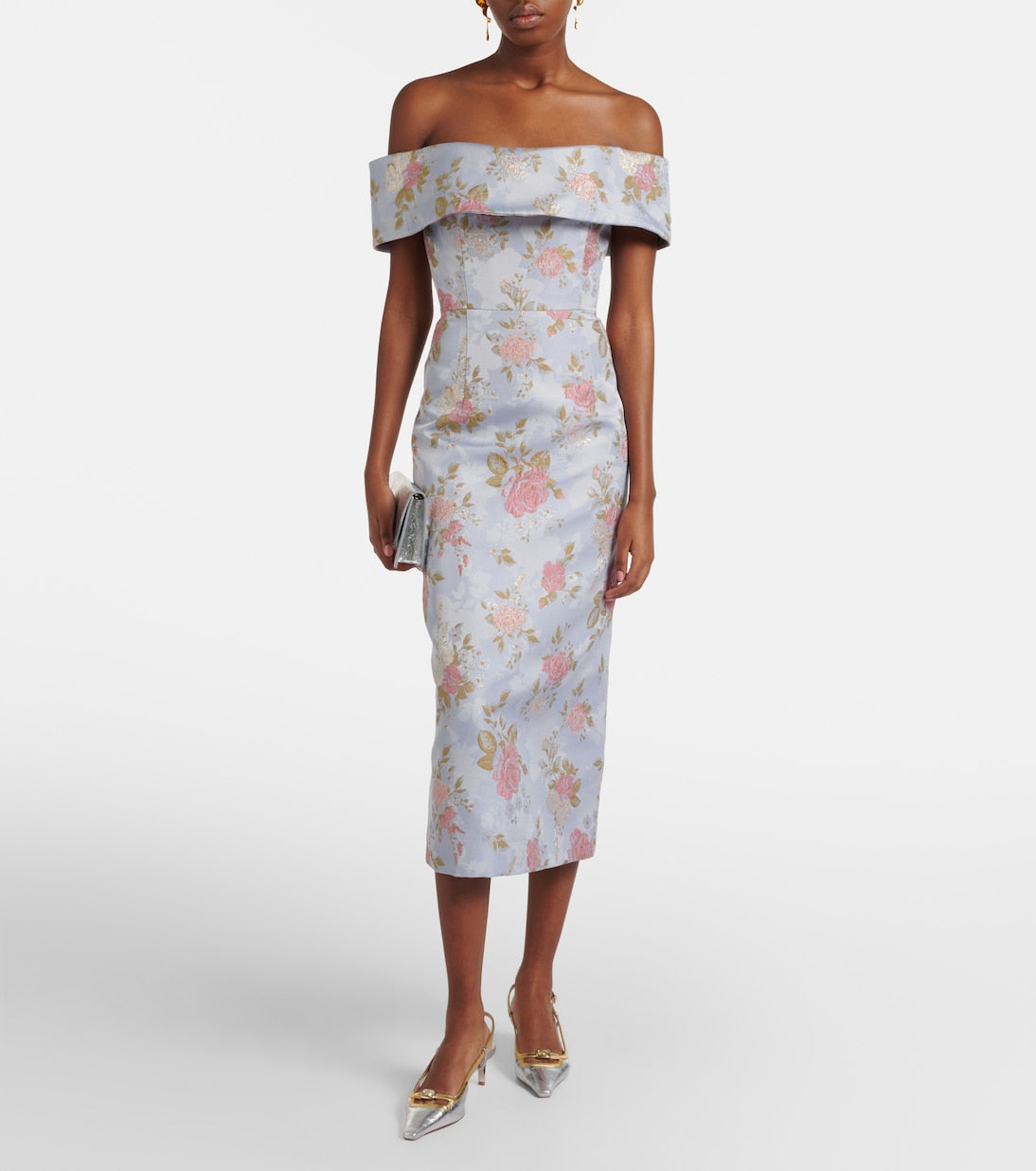 Markarian - Gloria floral lamé brocade corset dress