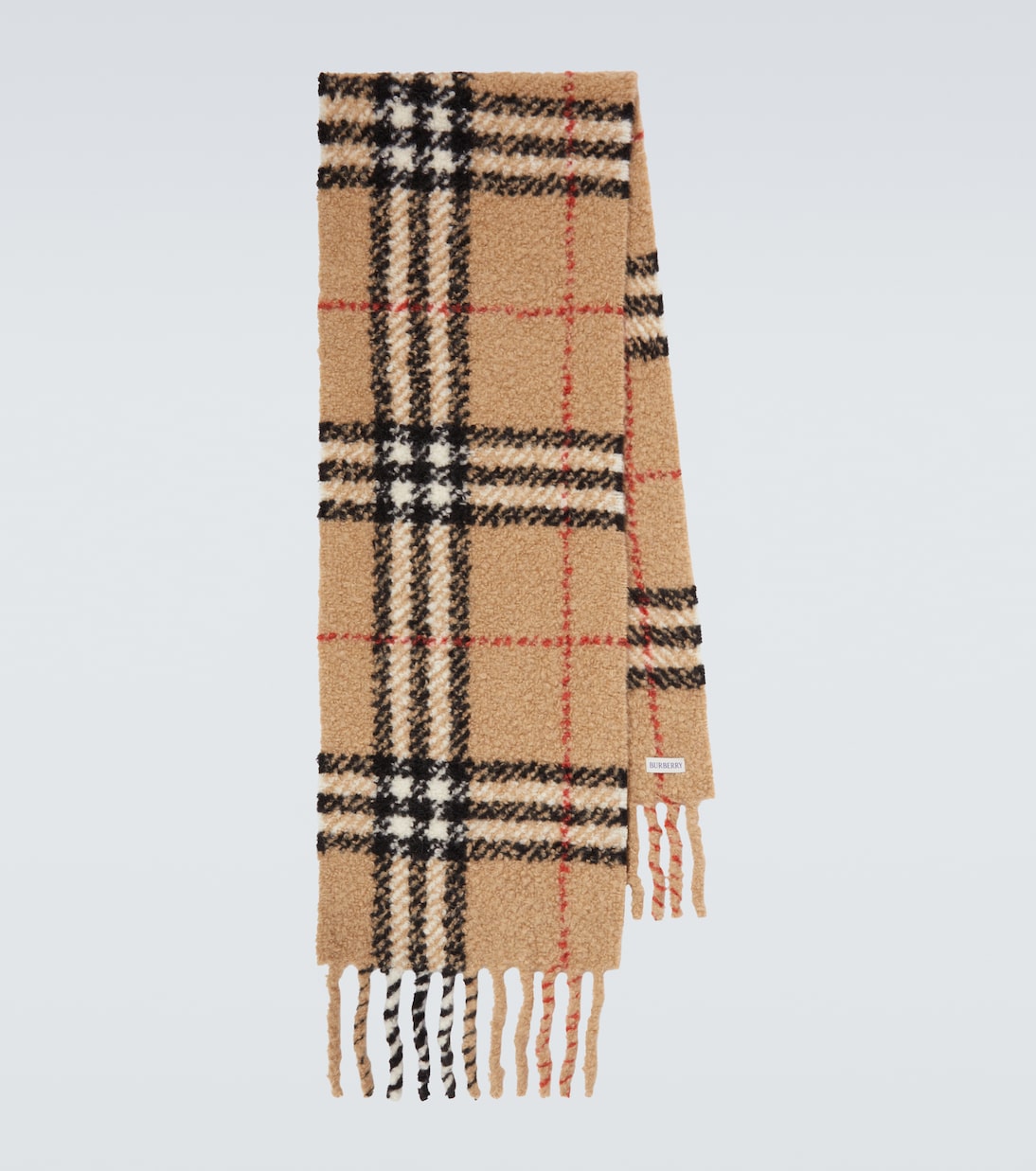 Burberry - Burberry Check wool-blend bouclé scarf