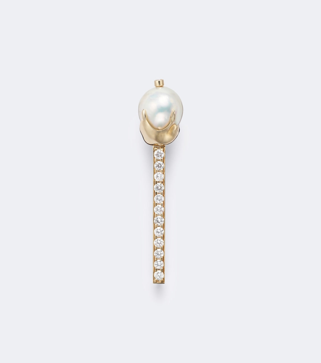 Mateo - 14kt gold brooch with diamonds and pearls