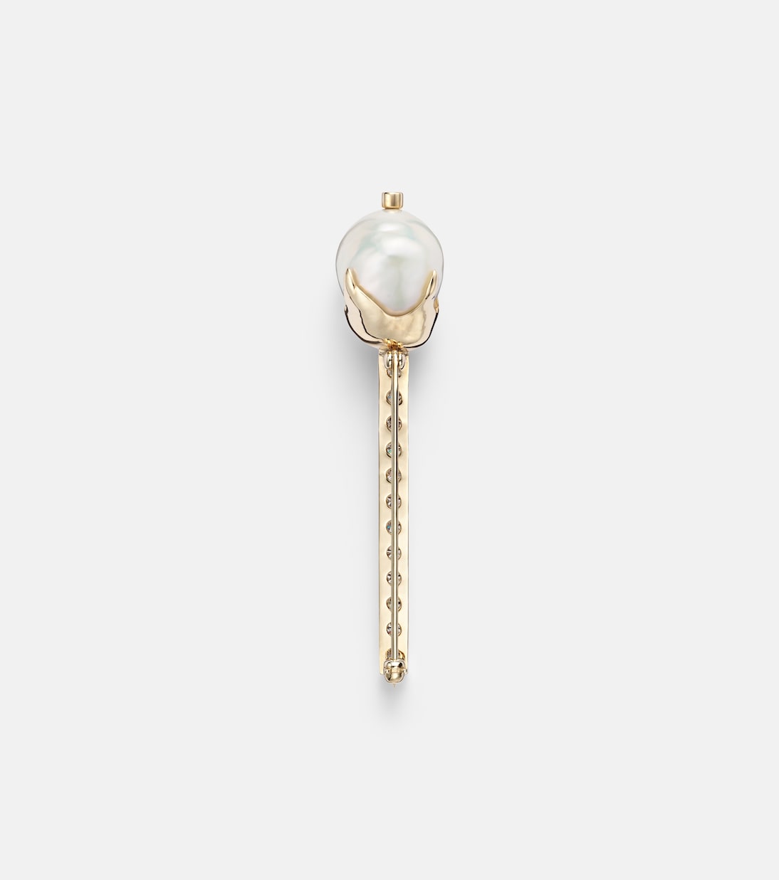 Mateo - 14kt gold brooch with diamonds and pearls