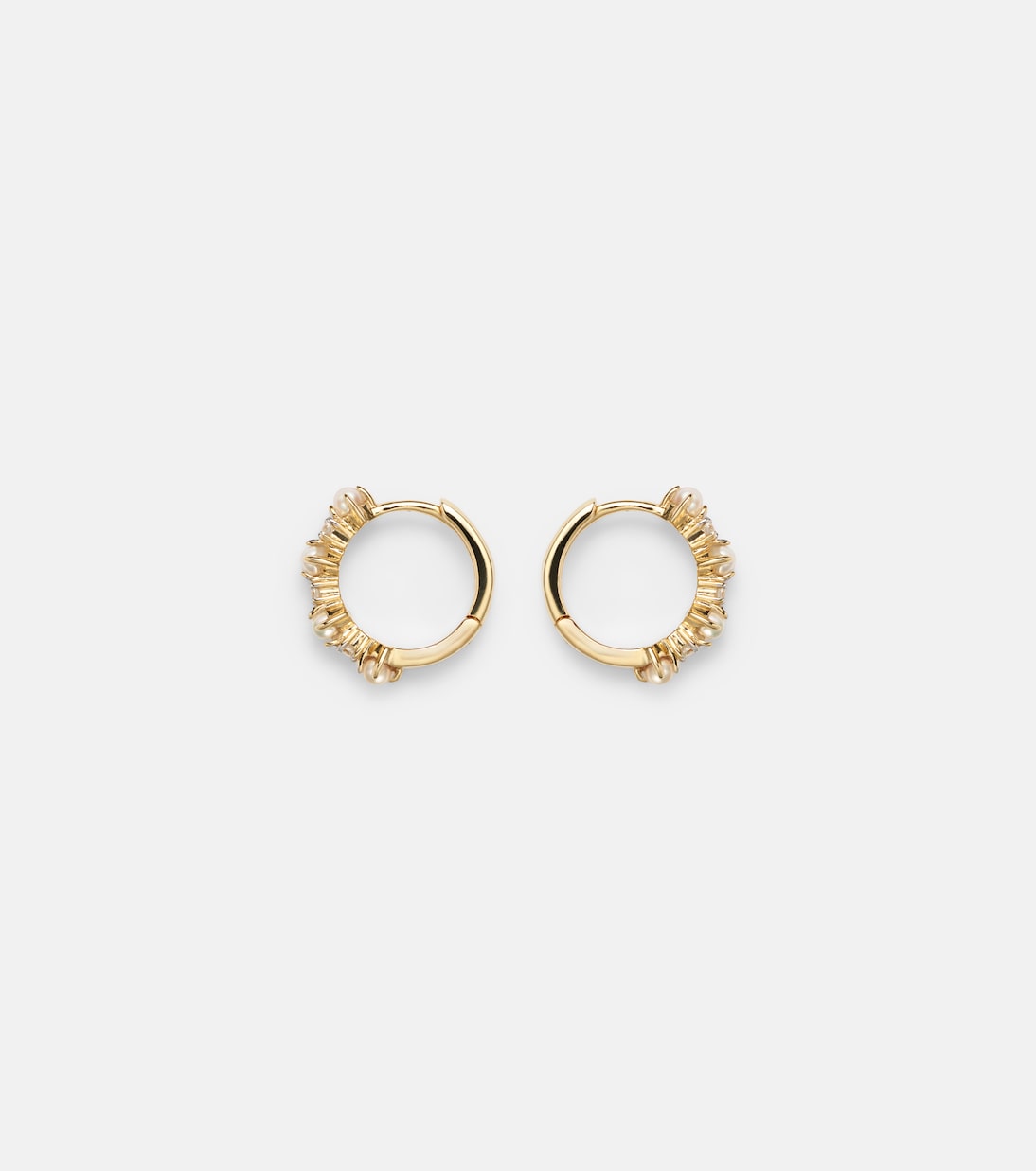 Mateo - 14kt gold earrings with diamonds and pearls