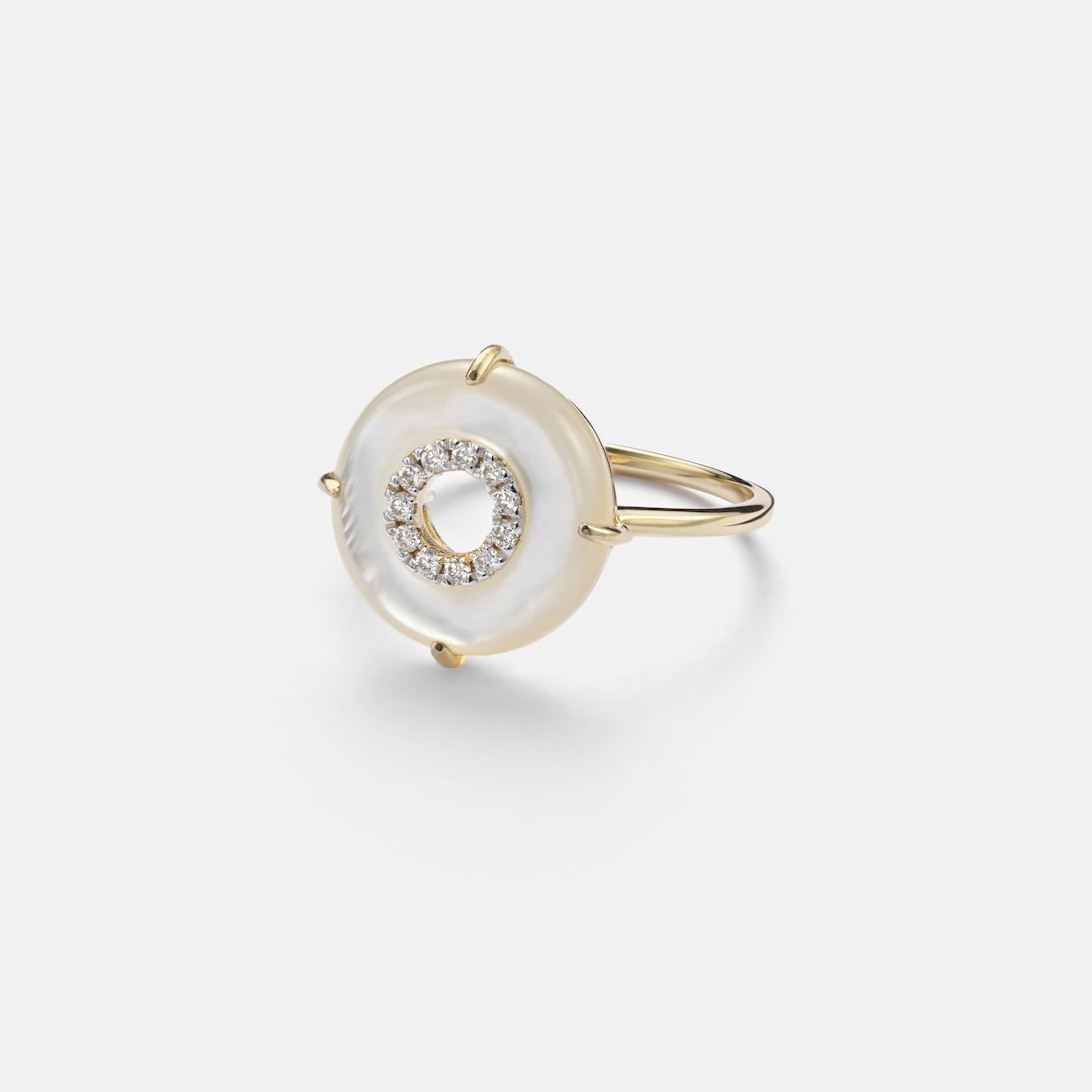 Mateo - 14kt gold ring with diamonds and pearls
