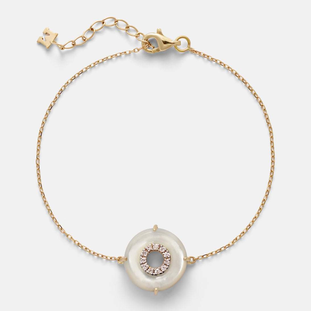 Mateo - 14kt gold bracelet with diamonds and pearls