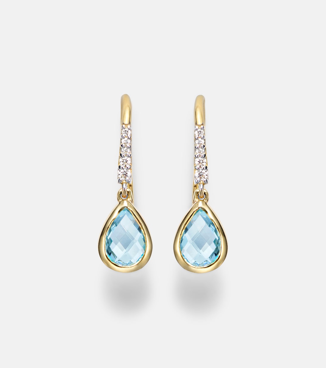 Mateo - 14kt gold drop earrings with topaz and diamonds