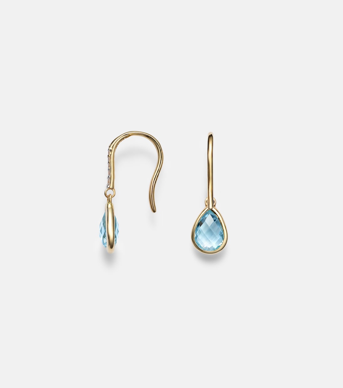Mateo - 14kt gold drop earrings with topaz and diamonds