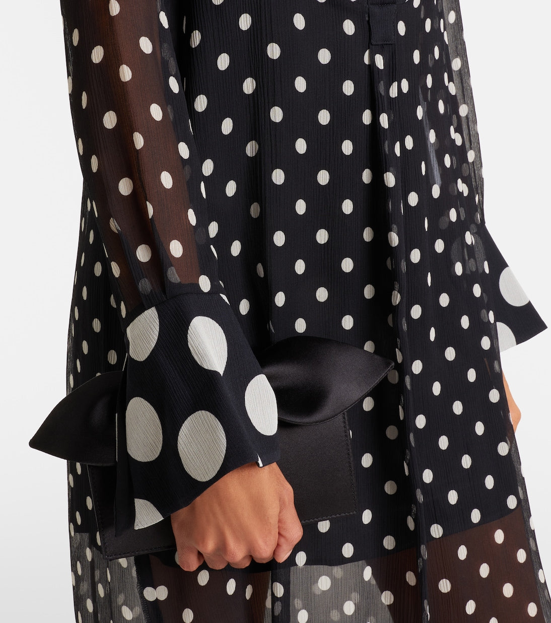 Nina Ricci - Polka-dot semi-sheer silk midi dress