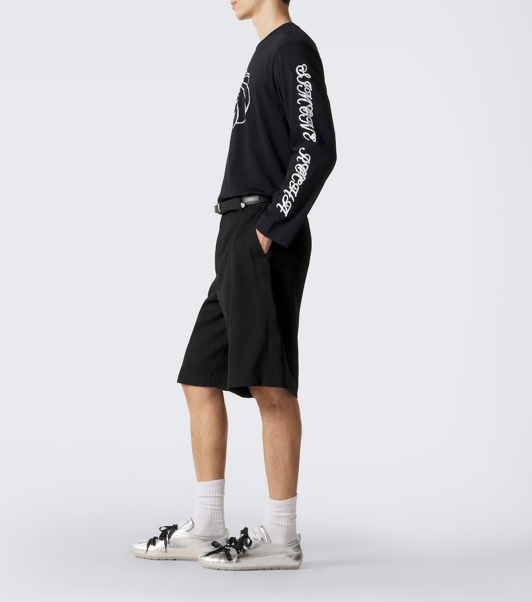 Simone Rocha - Ballerina Grip metallic leather sneakers