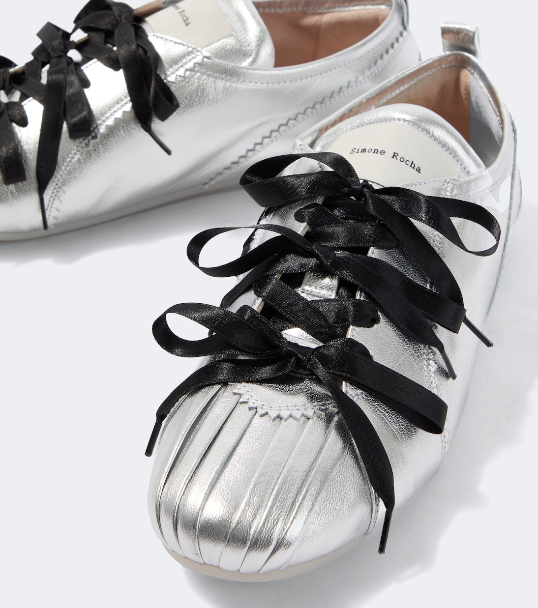 Simone Rocha - Ballerina Grip metallic leather sneakers