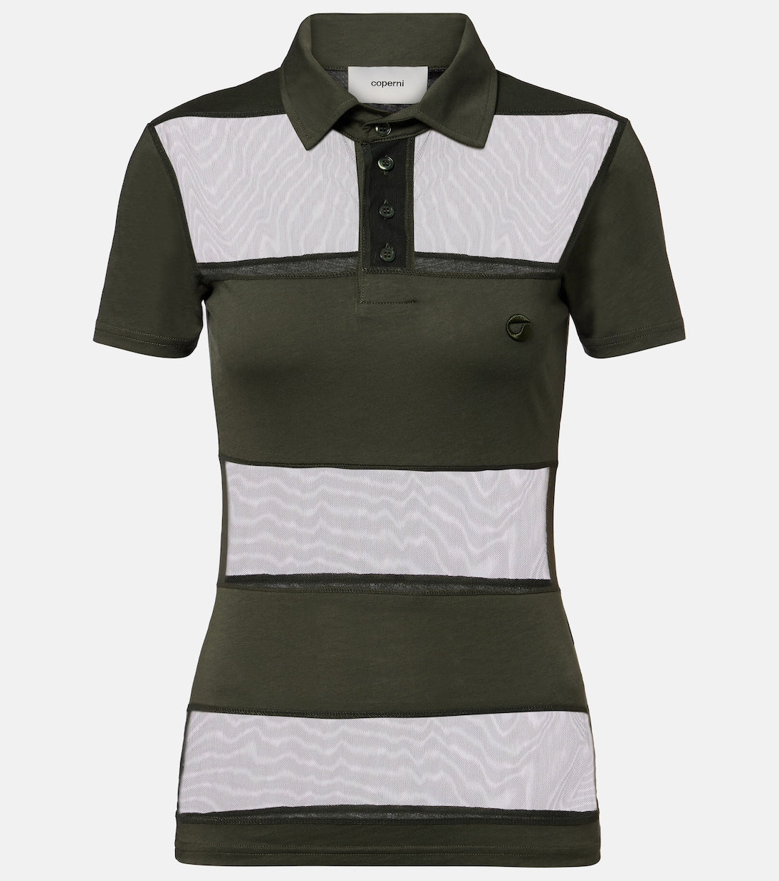 Coperni - Paneled cotton-blend crop top