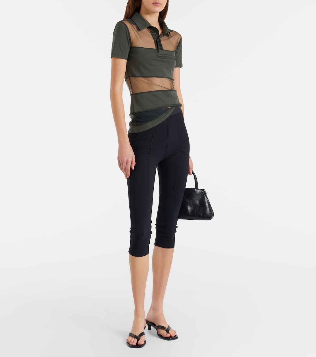 Coperni - Paneled cotton-blend crop top