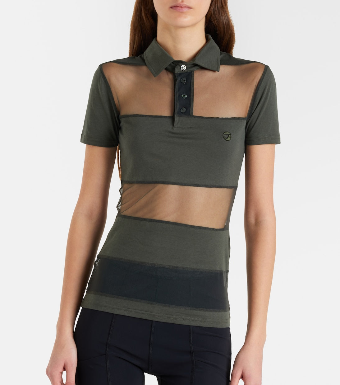 Coperni - Paneled cotton-blend crop top