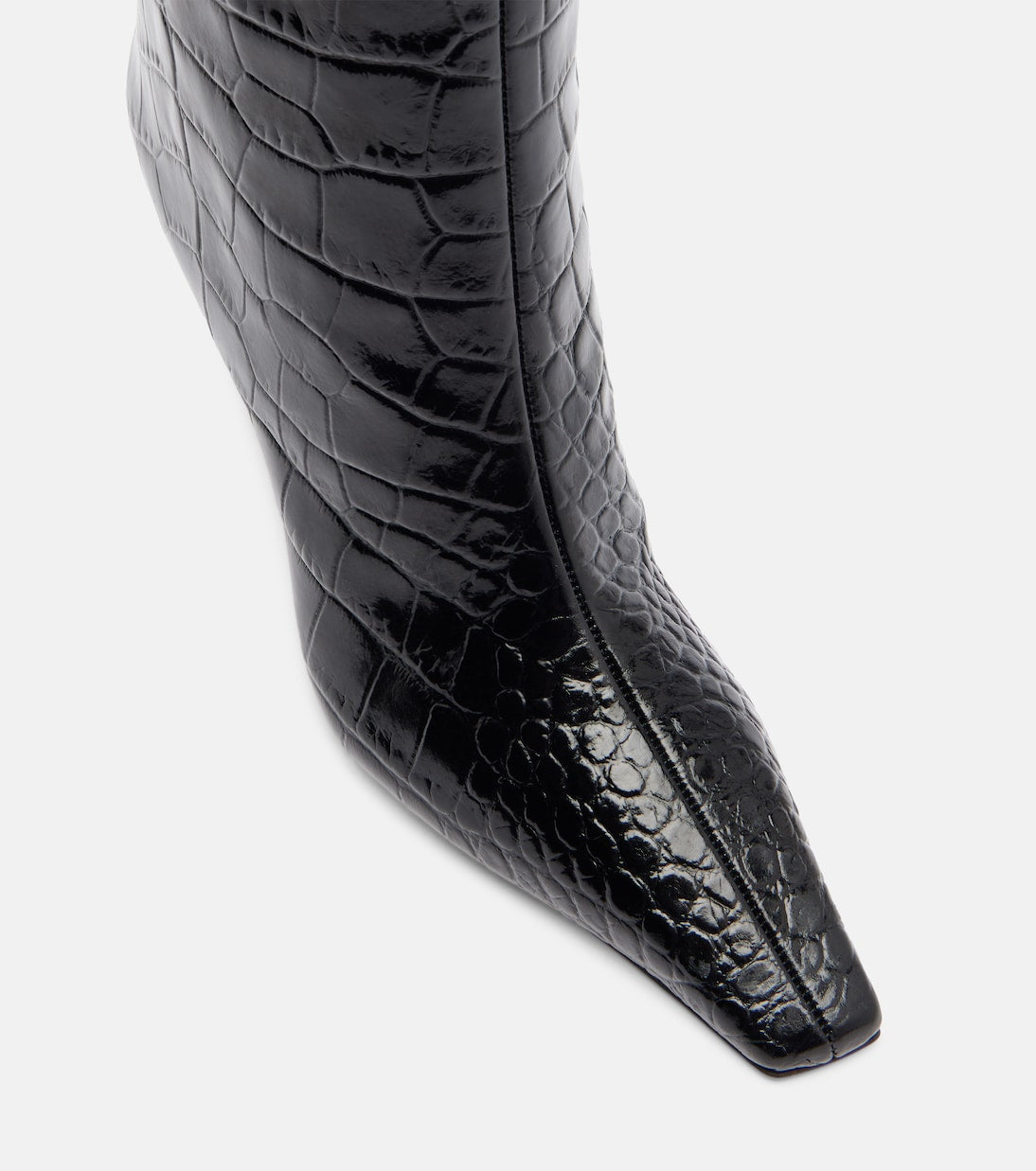 Amina Muaddi - Mona croc-effect leather knee-high boots