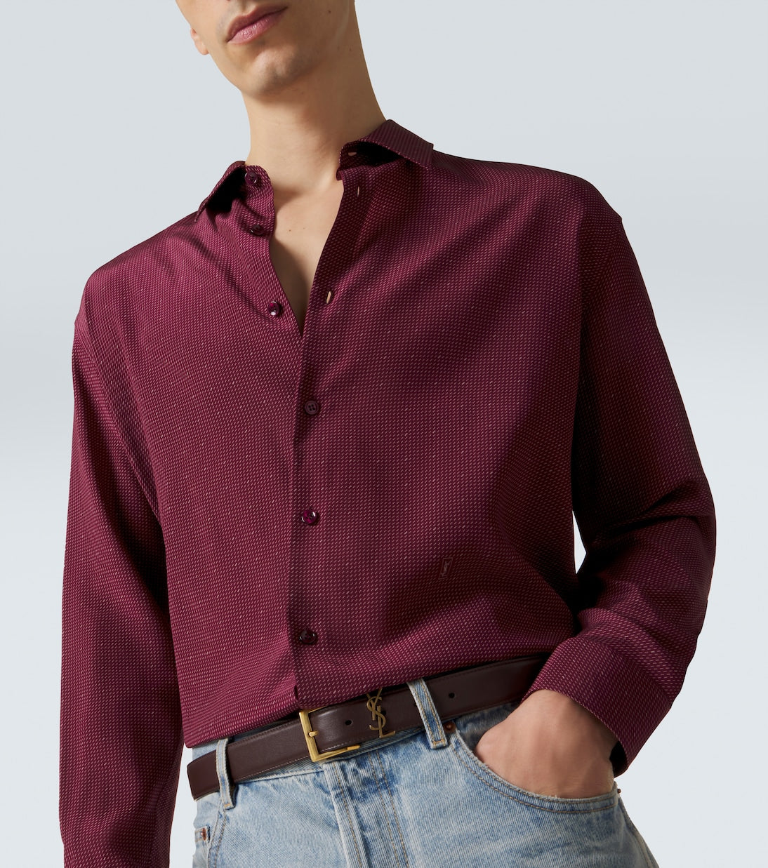 Saint Laurent - Cassandre silk crêpe de chine shirt