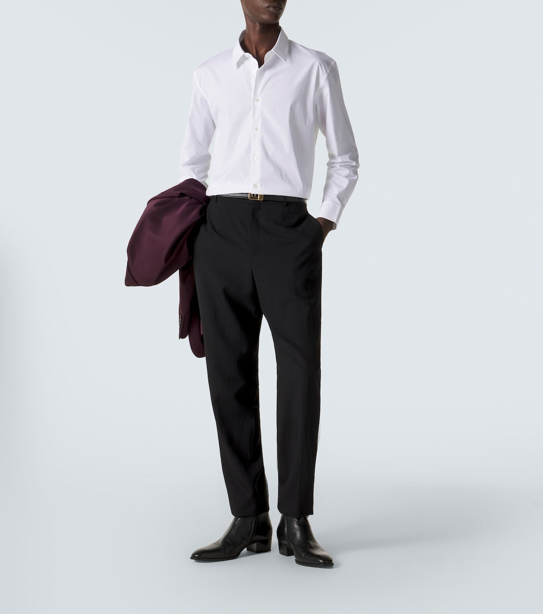 Saint Laurent - Cassandre cotton-blend poplin shirt
