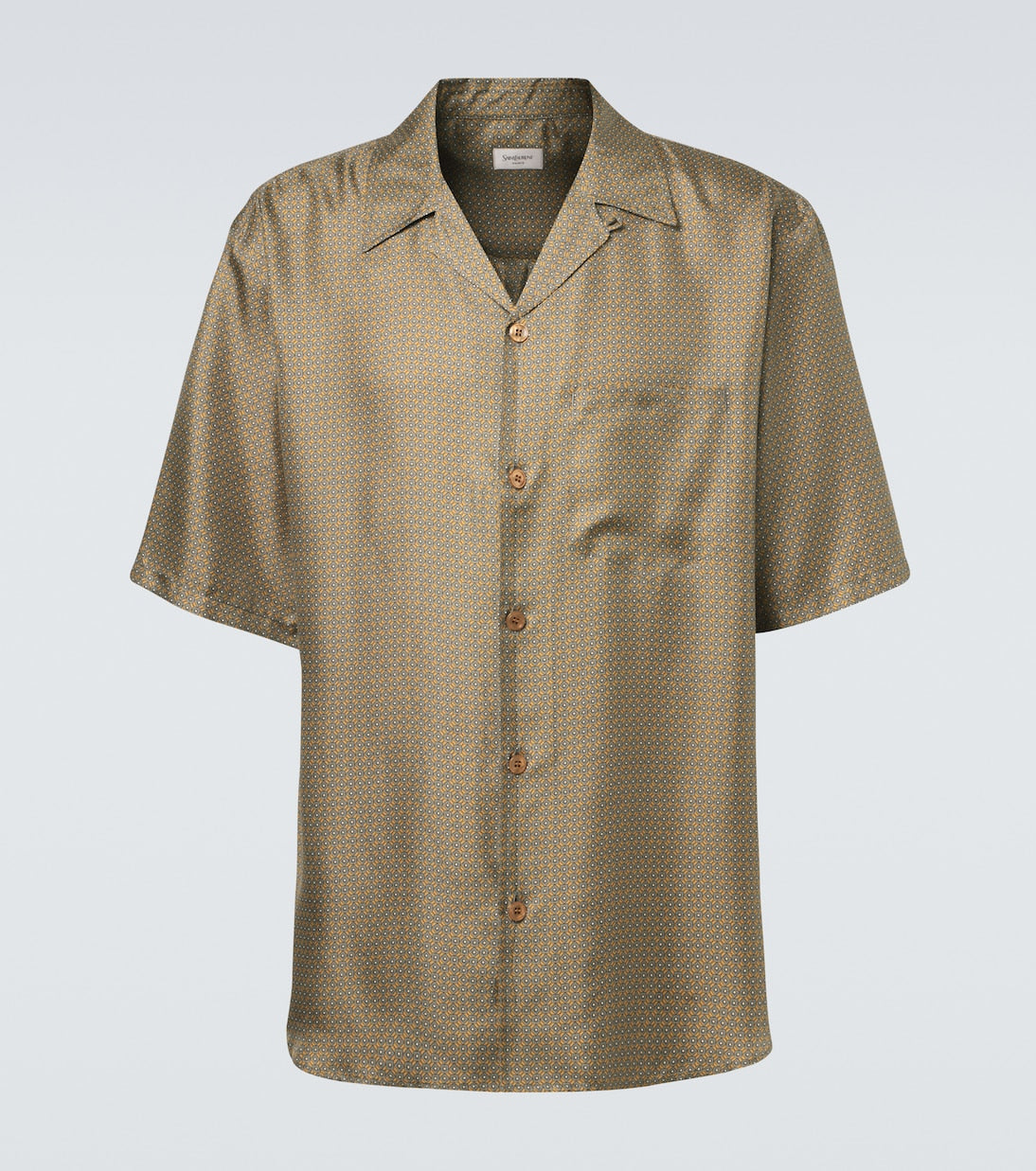 Saint Laurent - Printed silk satin bowling shirt