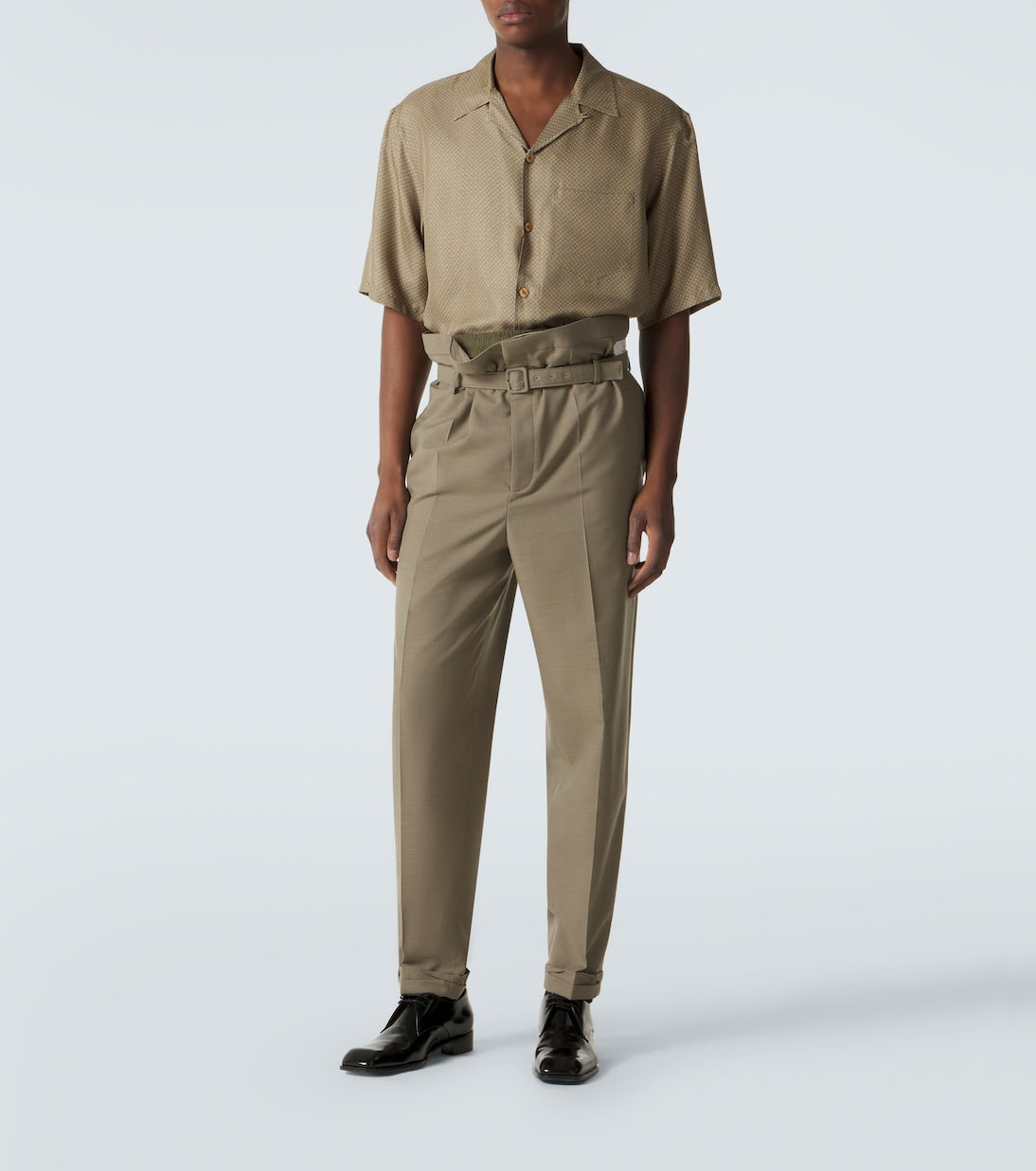 Saint Laurent - Printed silk satin bowling shirt