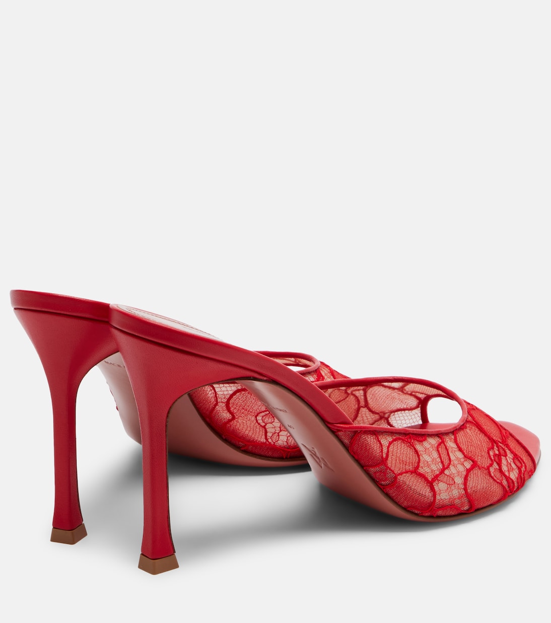 Amina Muaddi - Alexa leather-trimmed lace mules