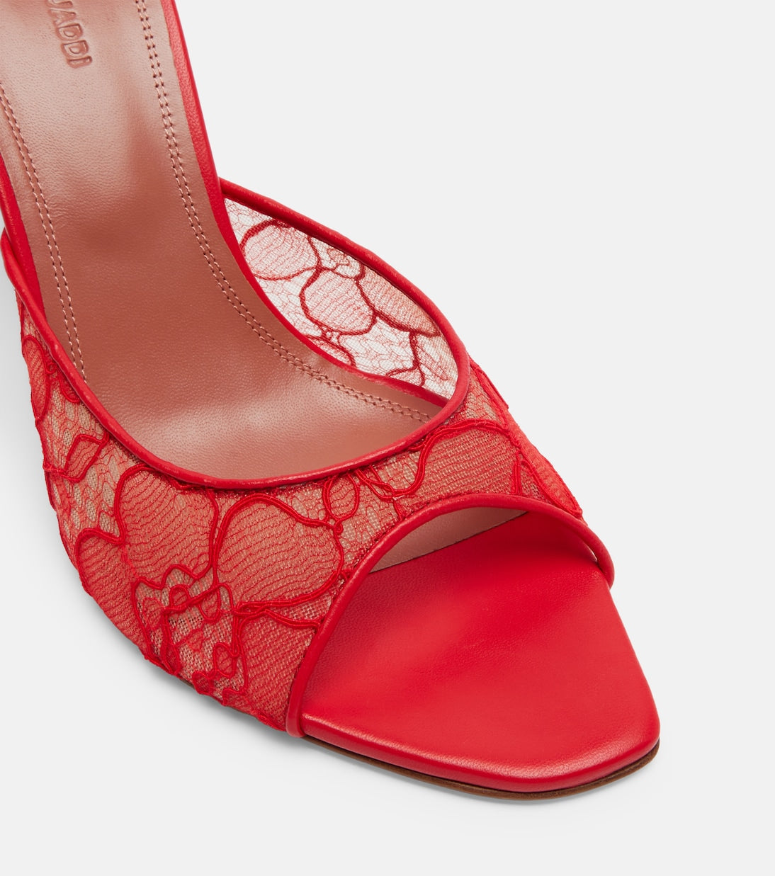 Amina Muaddi - Alexa leather-trimmed lace mules