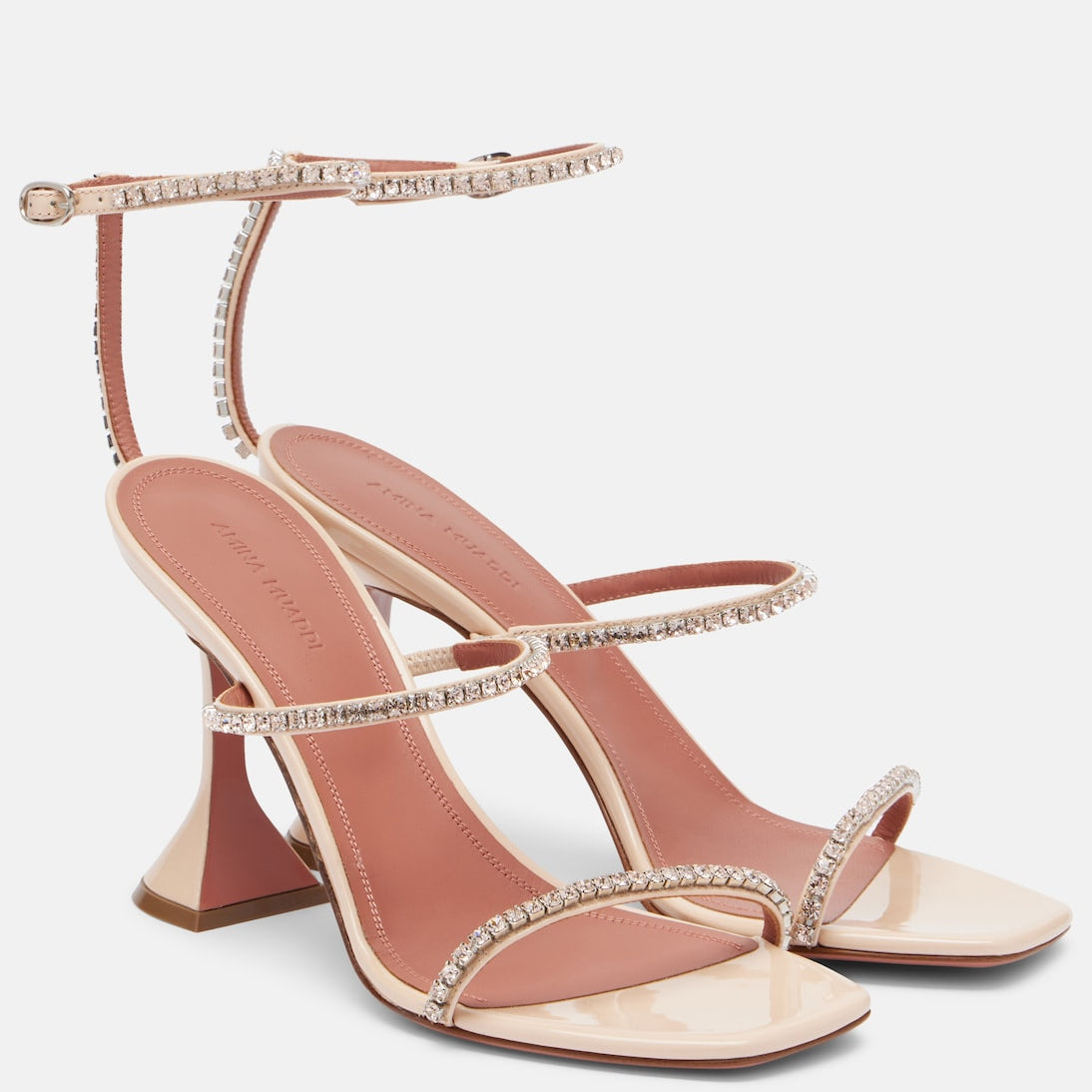 Amina Muaddi - Gilda embellished patent leather sandals