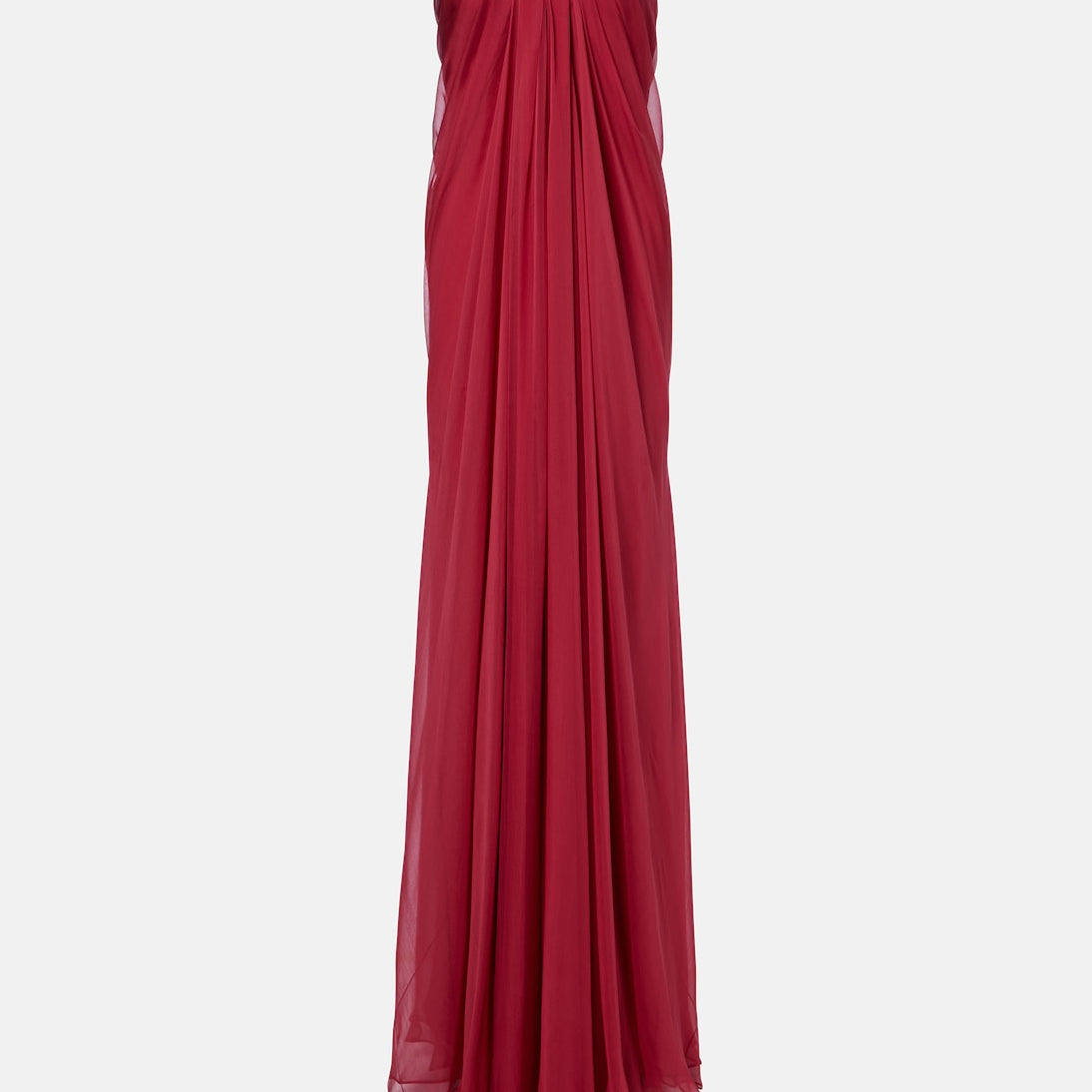 McQueen - Draped silk chiffon bustier gown
