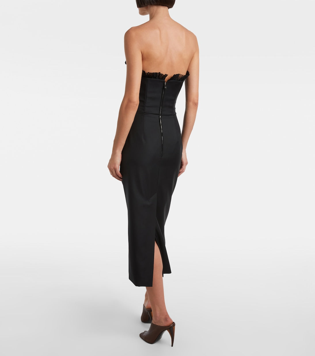 McQueen - Ruffled wool gabardine cocktail dress