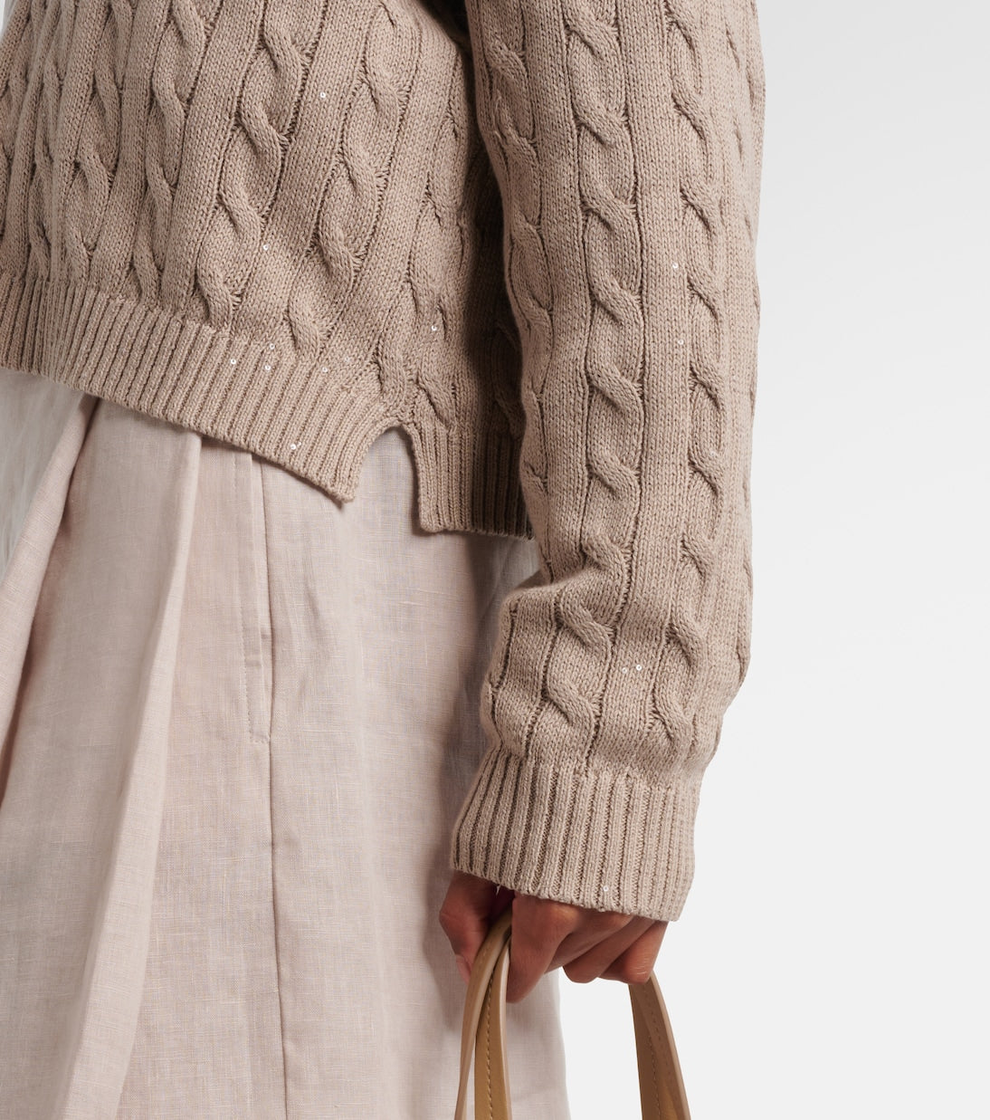 Brunello Cucinelli - Cable-knit cotton-blend polo sweater