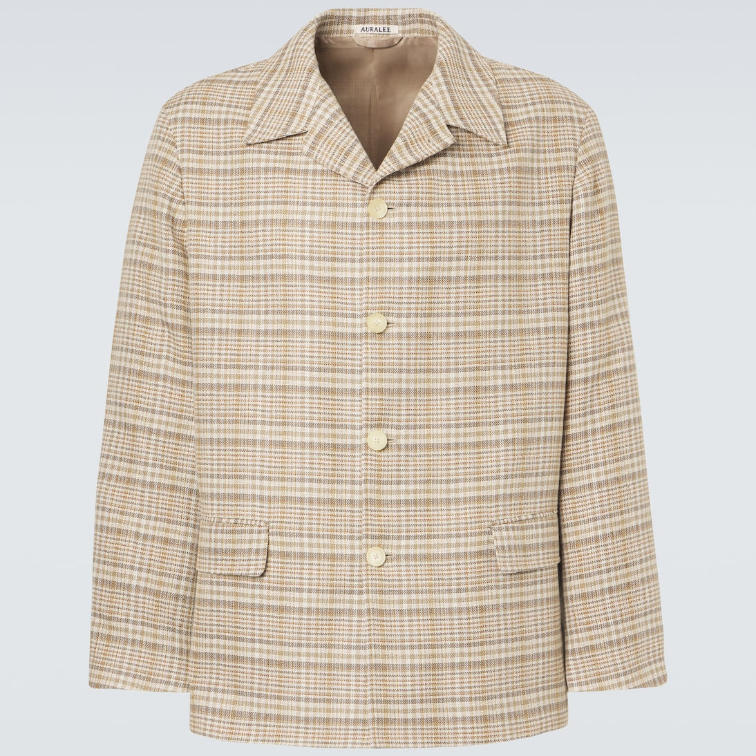 Auralee - Checked silk and linen tweed jacket