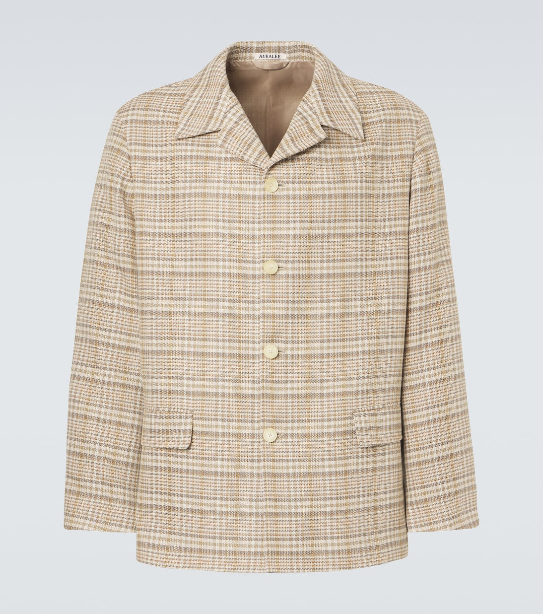 Auralee - Checked silk and linen tweed jacket