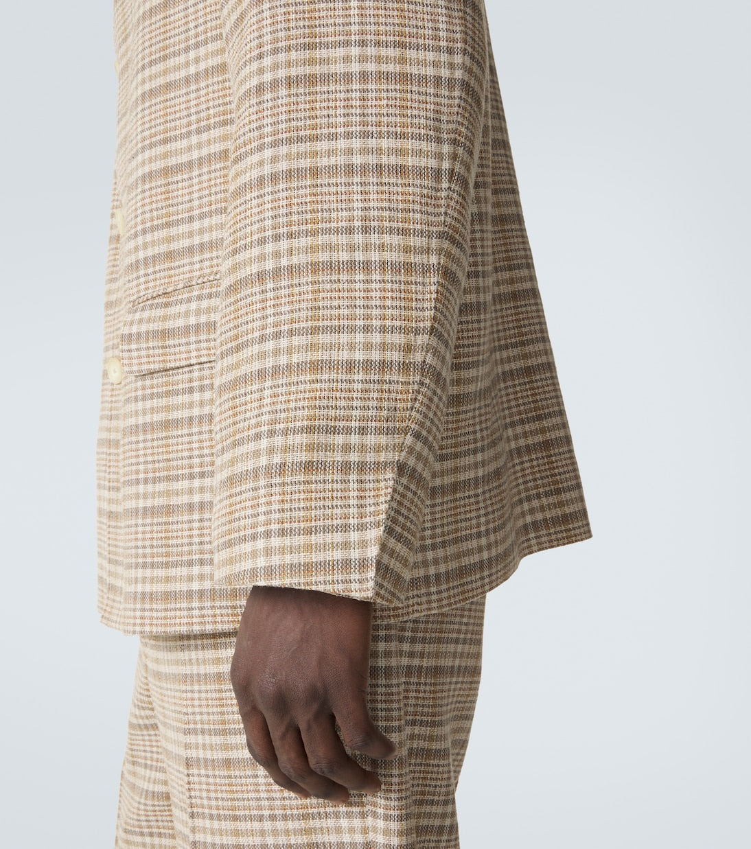 Auralee - Checked silk and linen tweed jacket