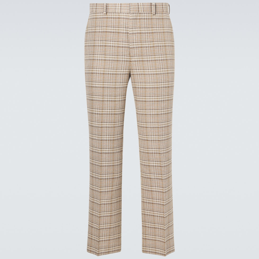 Auralee - Checked silk and linen tweed straight pants
