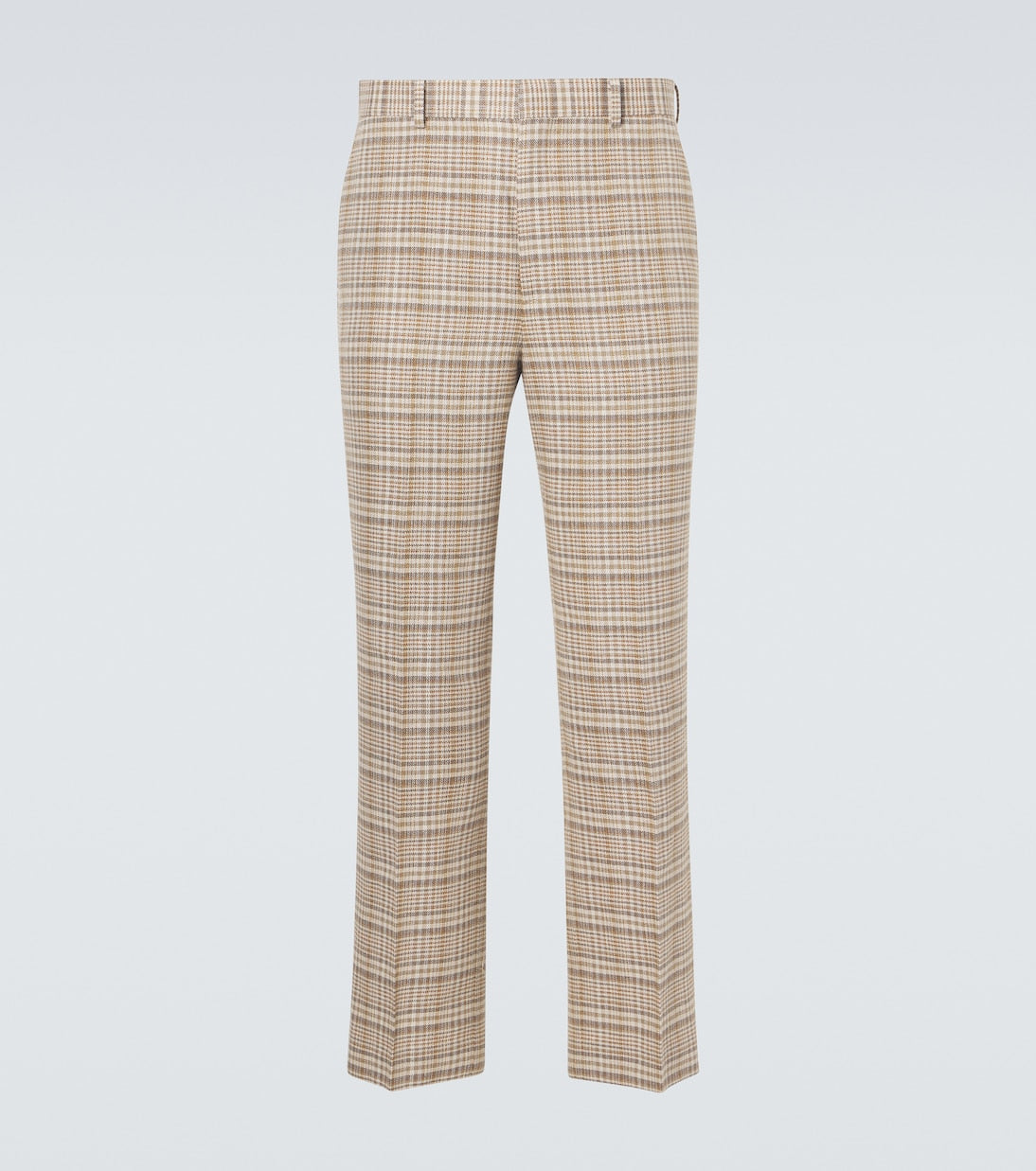 Auralee - Checked silk and linen tweed straight pants