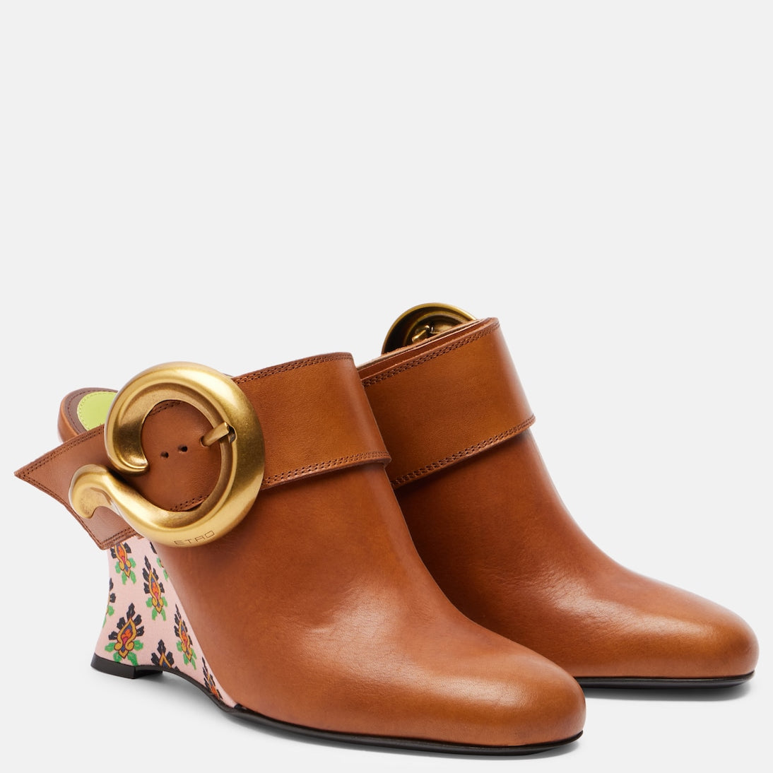 Etro - Sabot leather wedges
