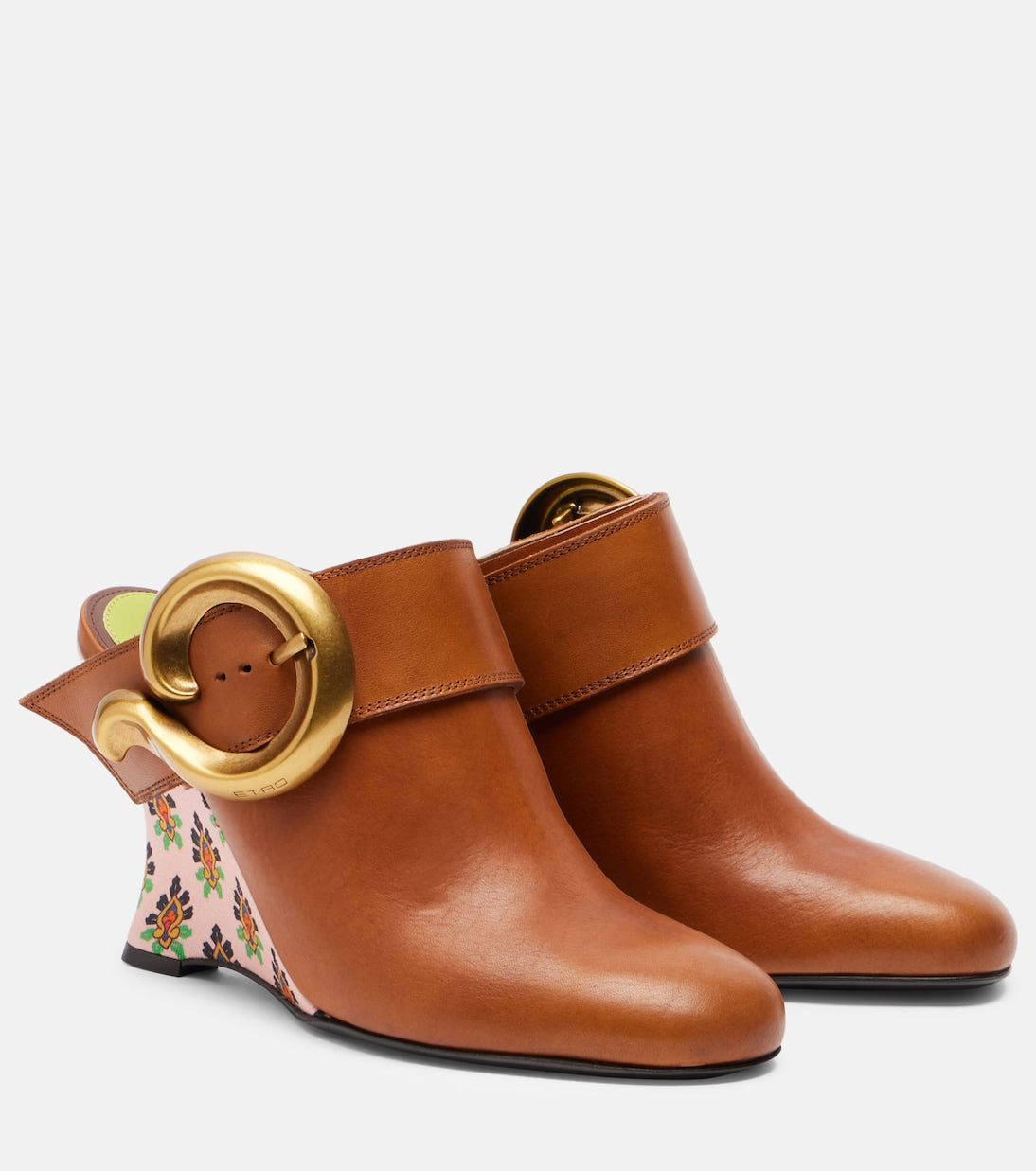 Etro - Sabot leather wedges