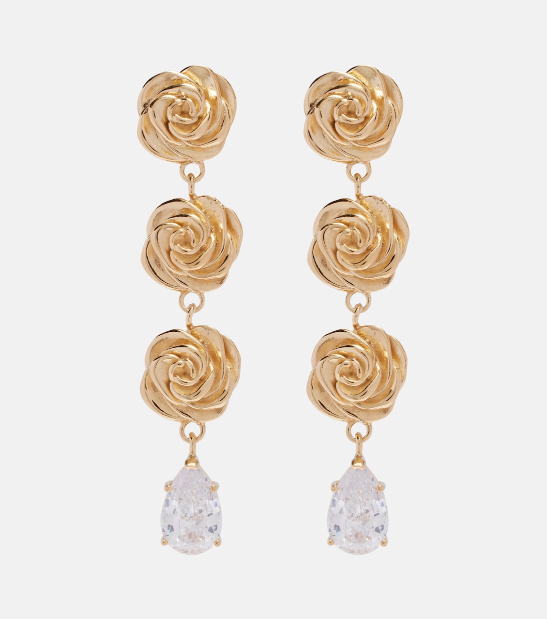 Magda Butrym - Crystal-embellished gold-plated drop earrings