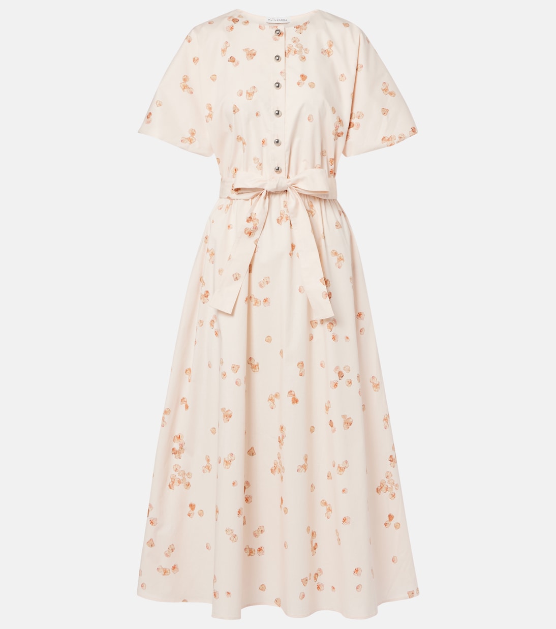Altuzarra - Paulina floral belted cotton-blend midi dress