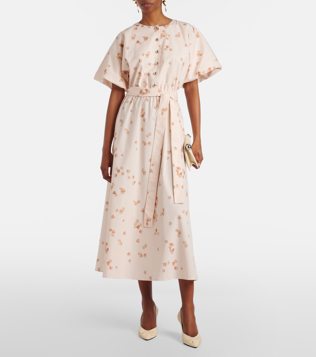 Altuzarra - Paulina floral belted cotton-blend midi dress