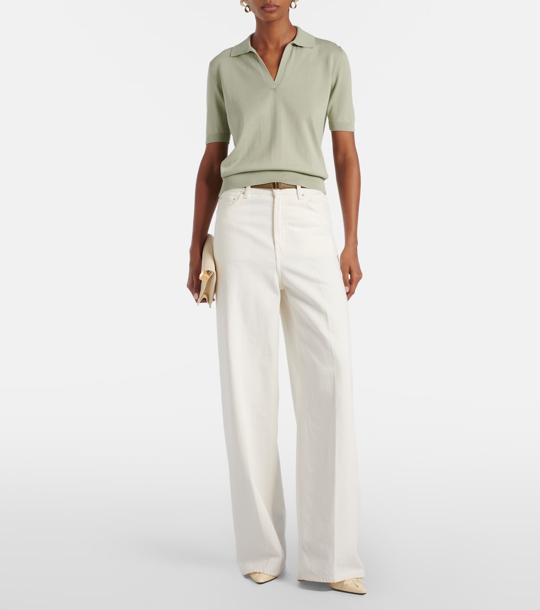 Altuzarra - Clay cropped cotton and silk polo sweater
