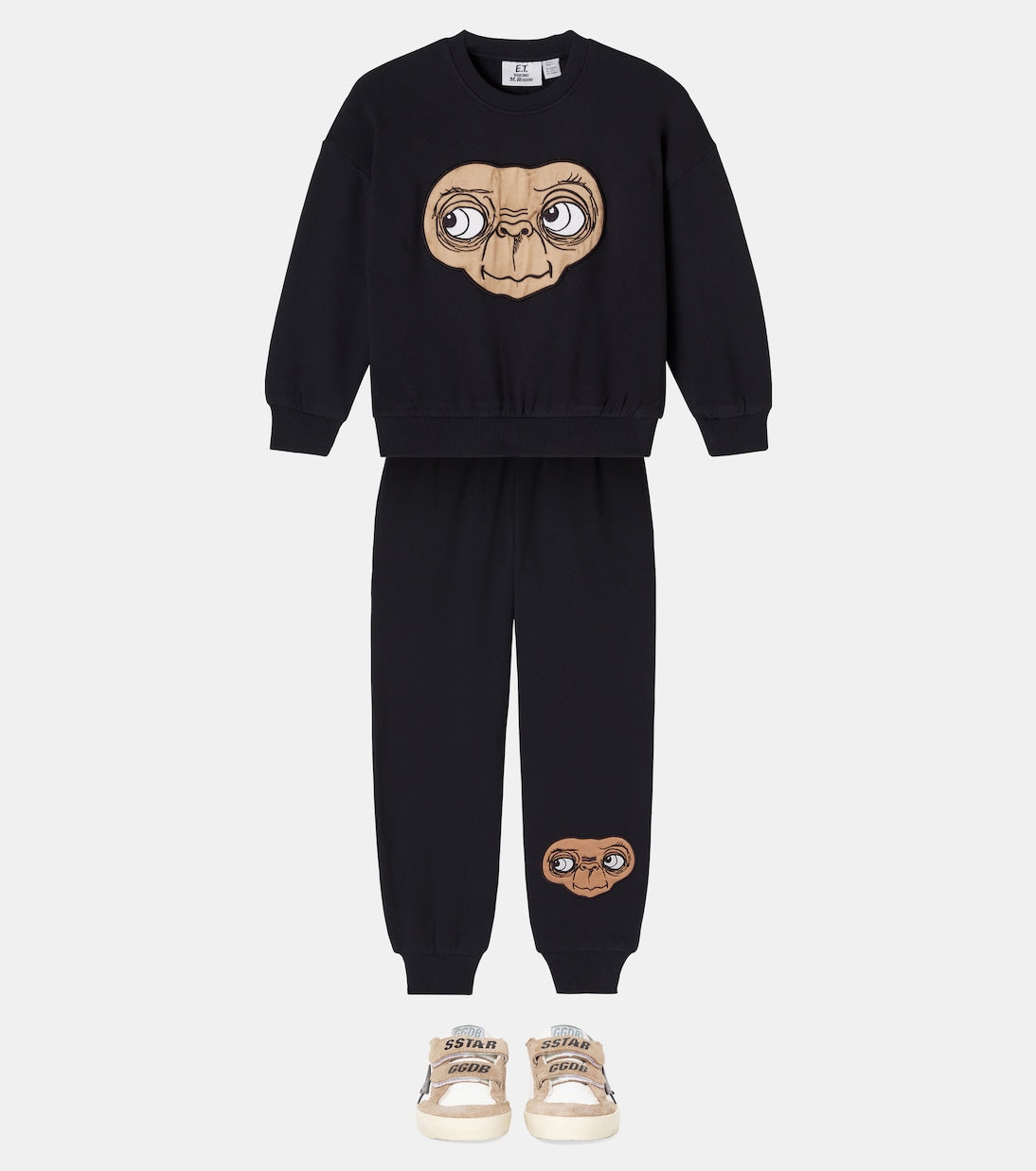Mini Rodini - E.T. patch-appliqué cotton sweatshirt