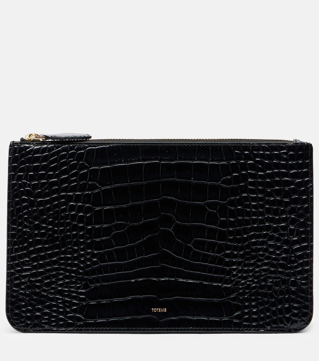 Toteme - Threefold croc-effect leather clutch