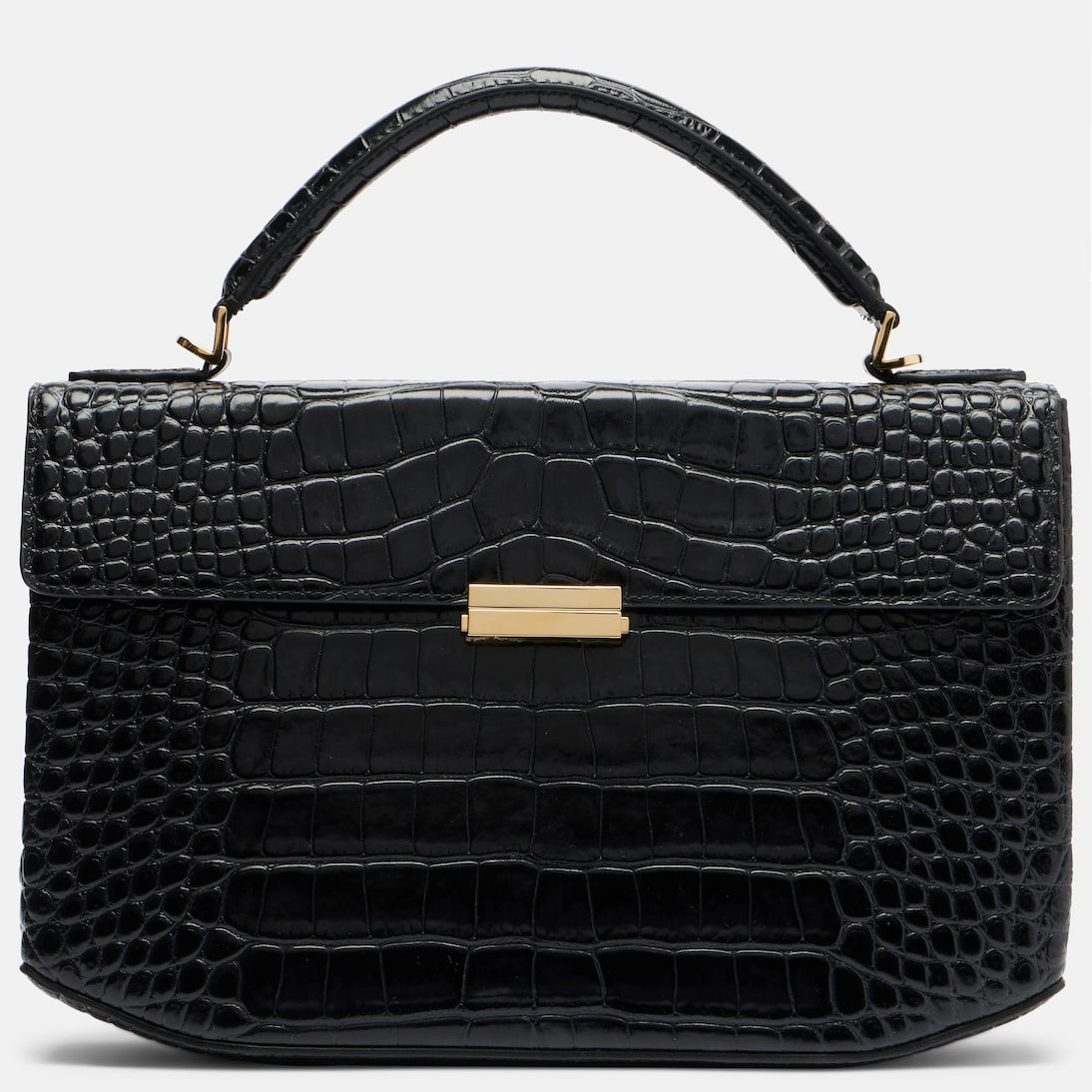 Toteme - Box Small croc-effect leather top-handle bag