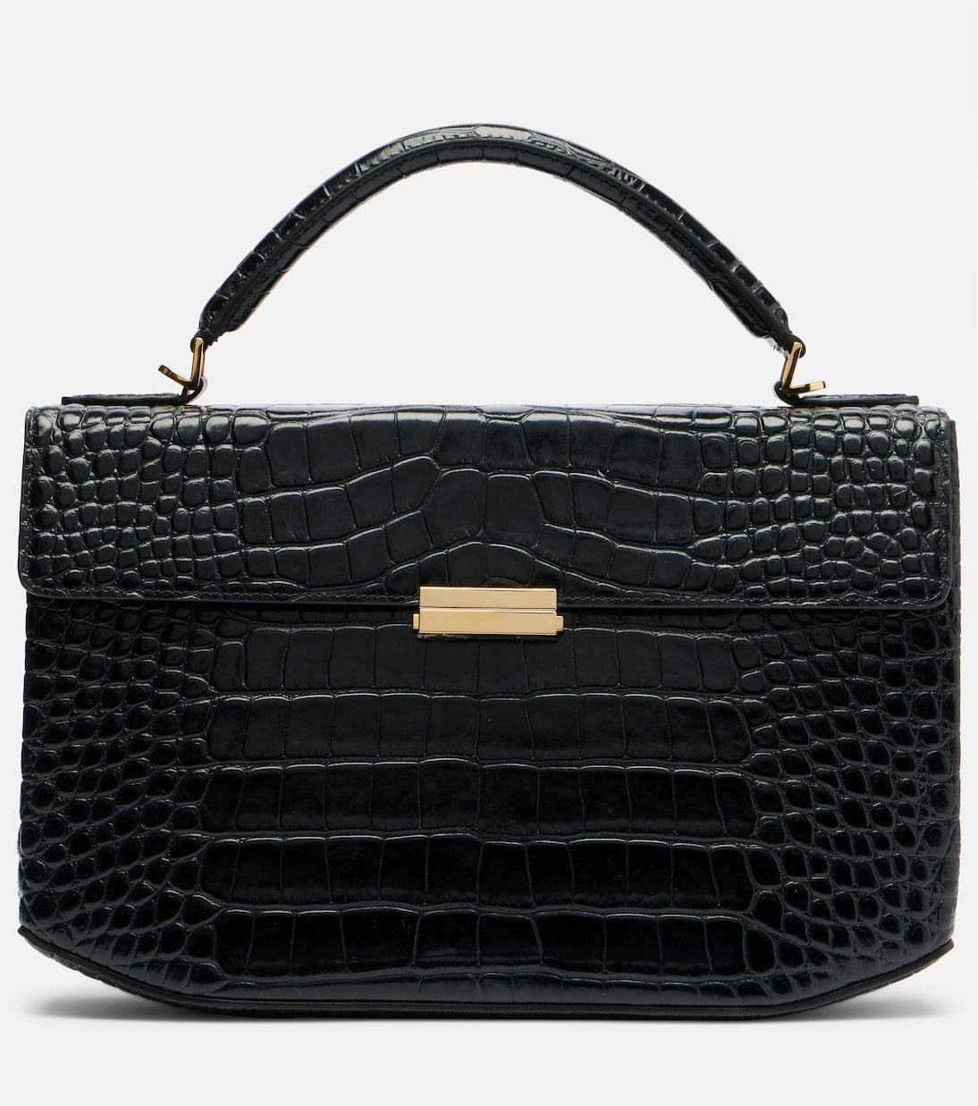 Toteme - Box Small croc-effect leather top-handle bag