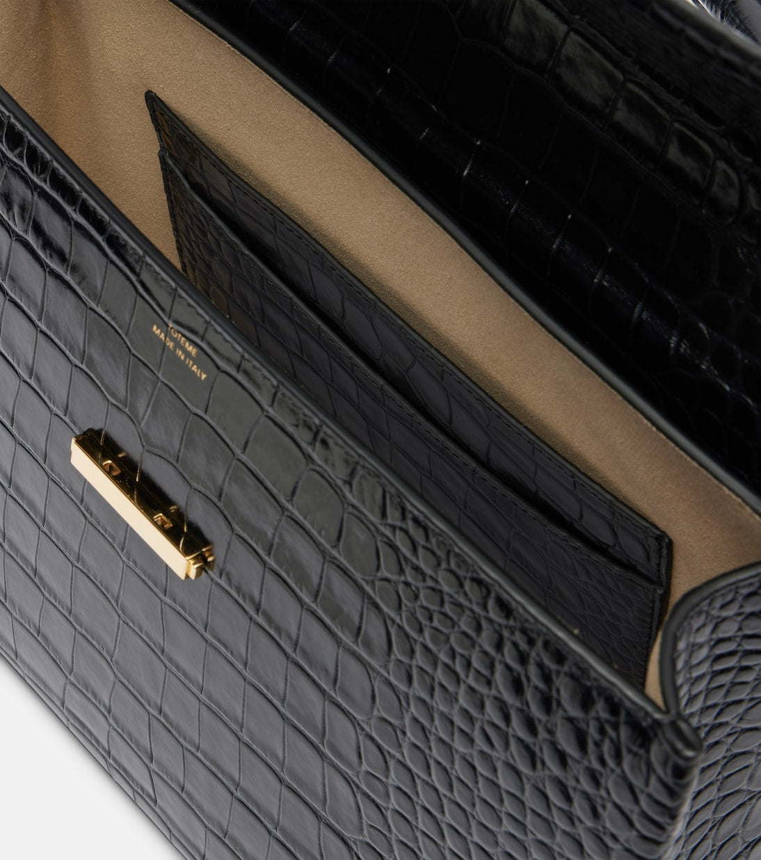 Toteme - Box Small croc-effect leather top-handle bag
