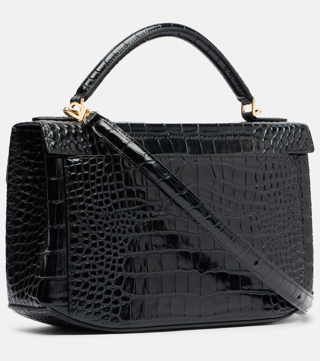 Toteme - Box Small croc-effect leather top-handle bag