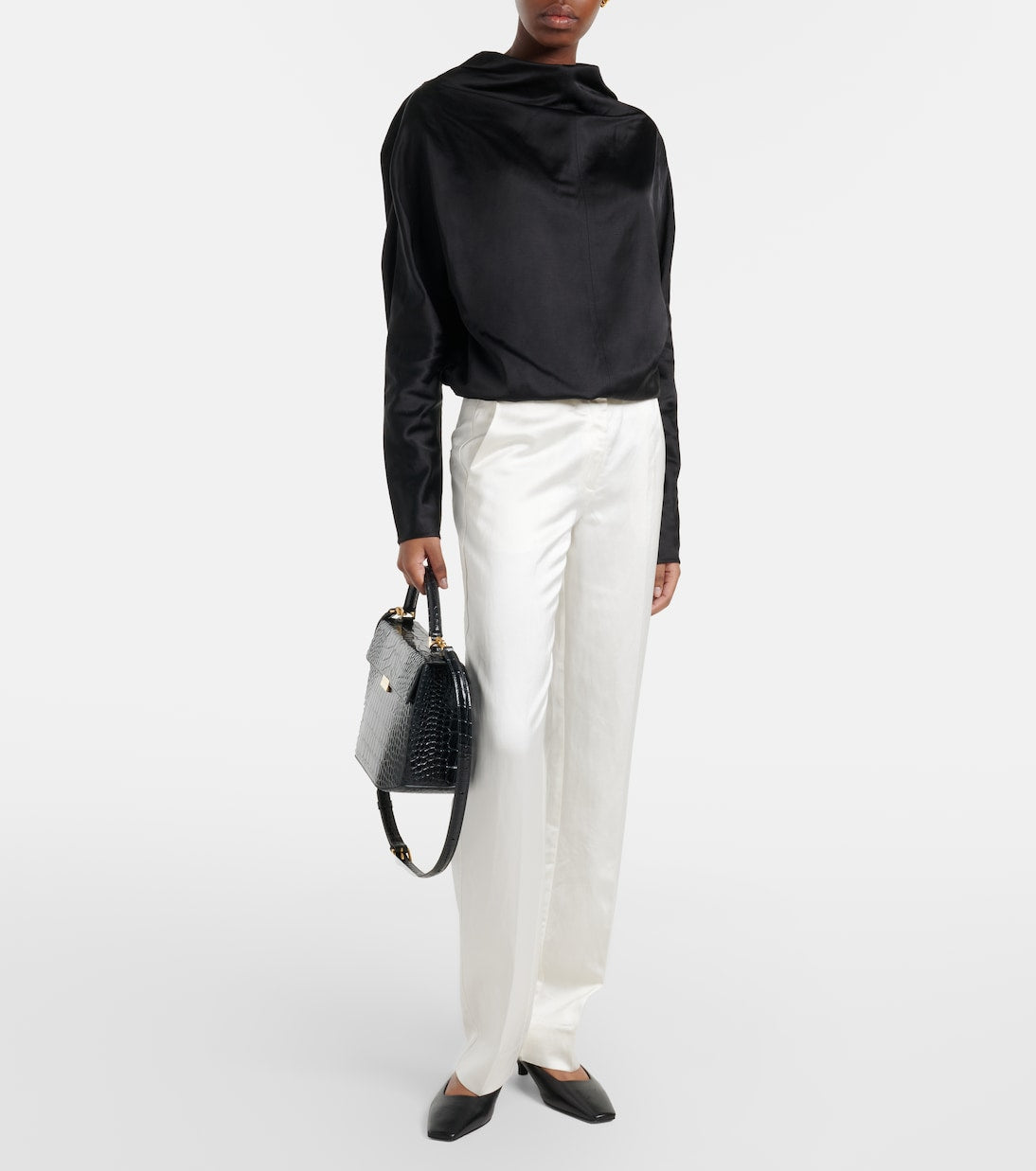 Toteme - Box Small croc-effect leather top-handle bag