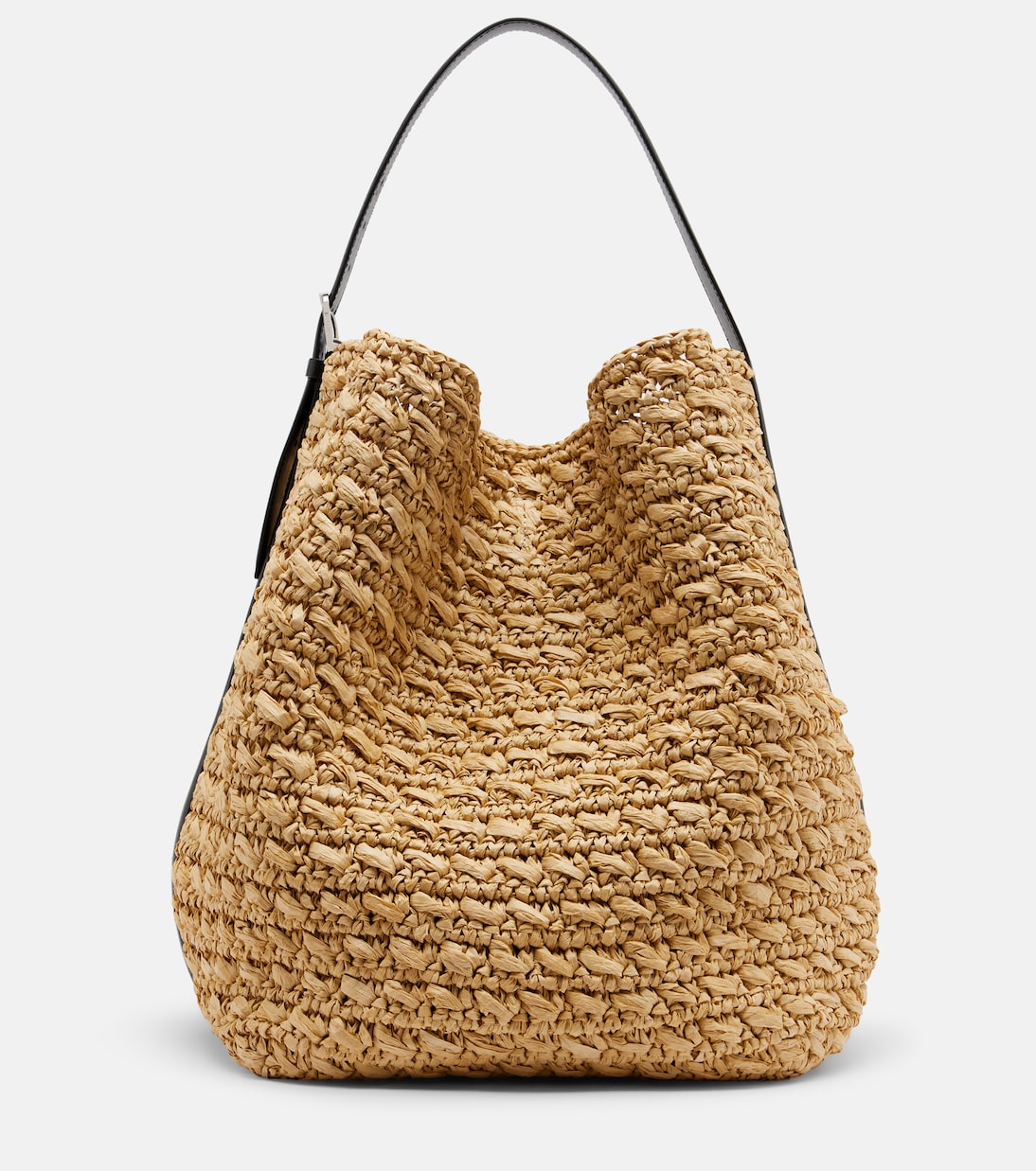 Toteme - Leather-trimmed raffia and paper bucket bag